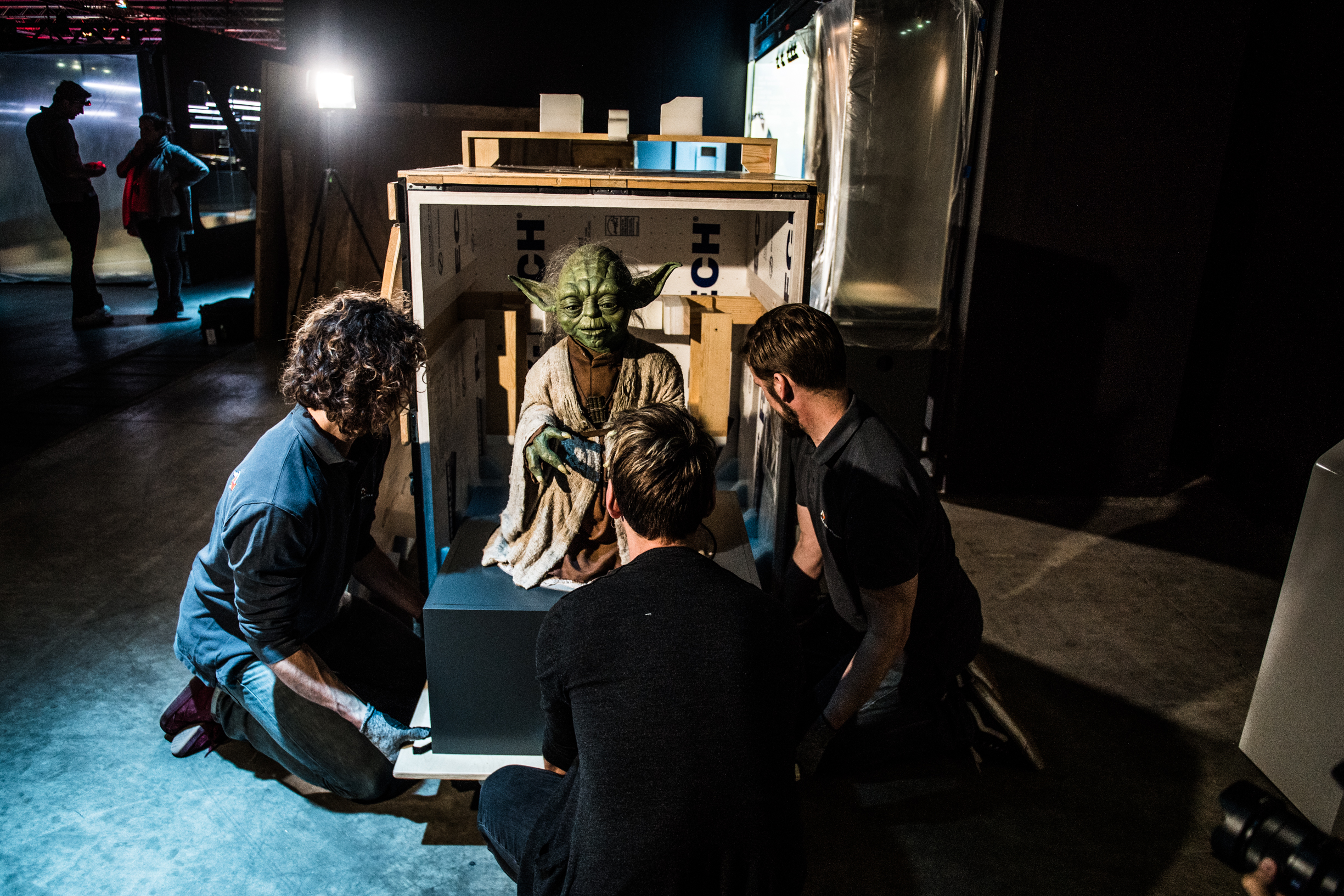 BRUXELLES, Exposition Star Wars Identities Star Wars Identites Arrivee Marionnette Maitre Yoda.GOLINVAUX MATHIEU./LESOIR