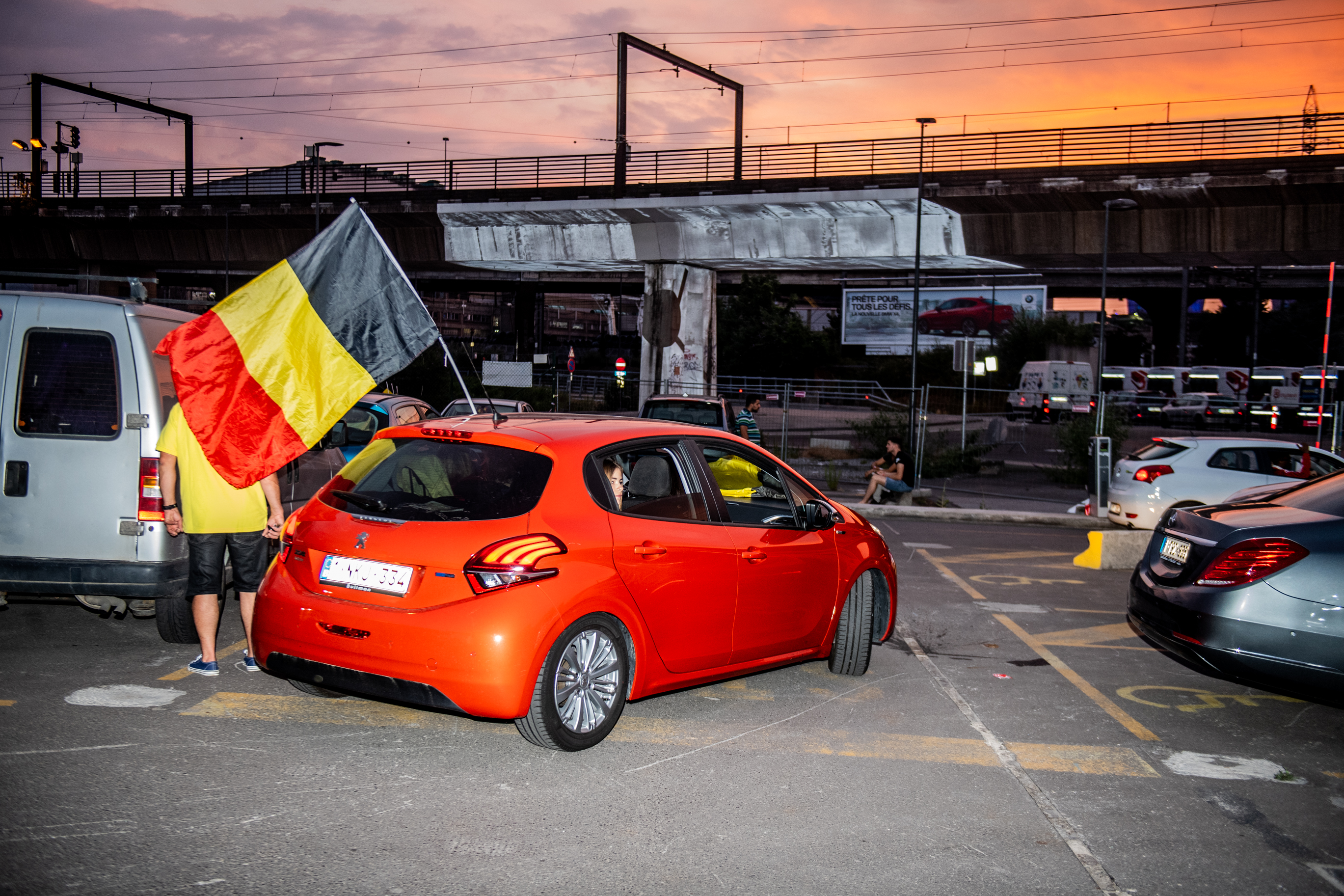 CHARLEROI, Coupe Du Monde Bresilie Belgique Quart De Finale Ambiance Supporters Charleroi.GOLINVAUX MATHIEU./LESOIR